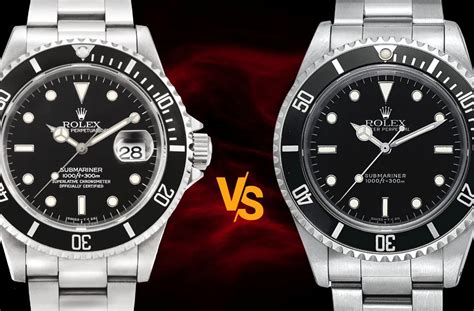 rolex sub date vs no date thickness|no date vs submariner.